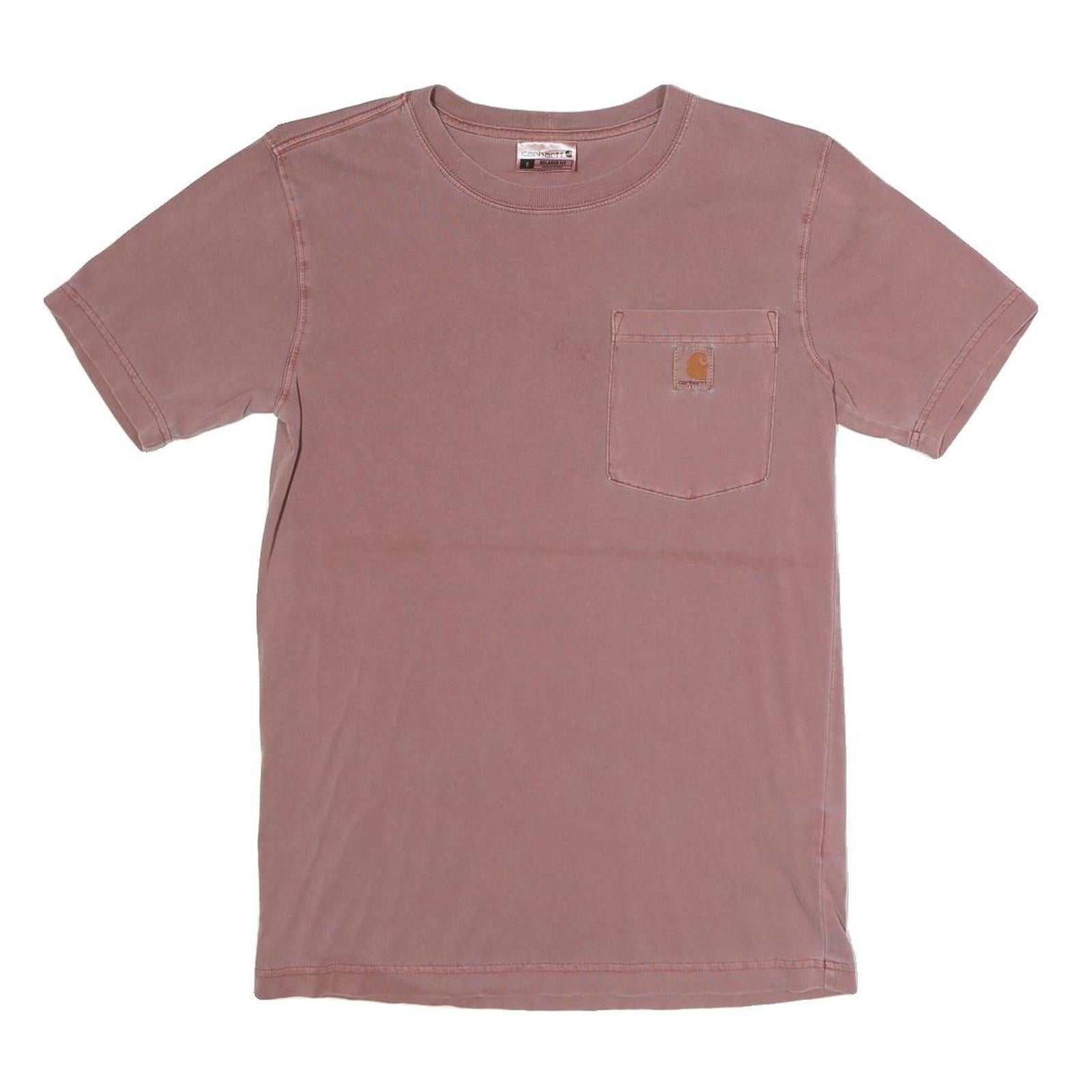 CARHARTT Mens Pink S Pocket T-Shirt Short Sleeve Crew Neck Cotton Casual