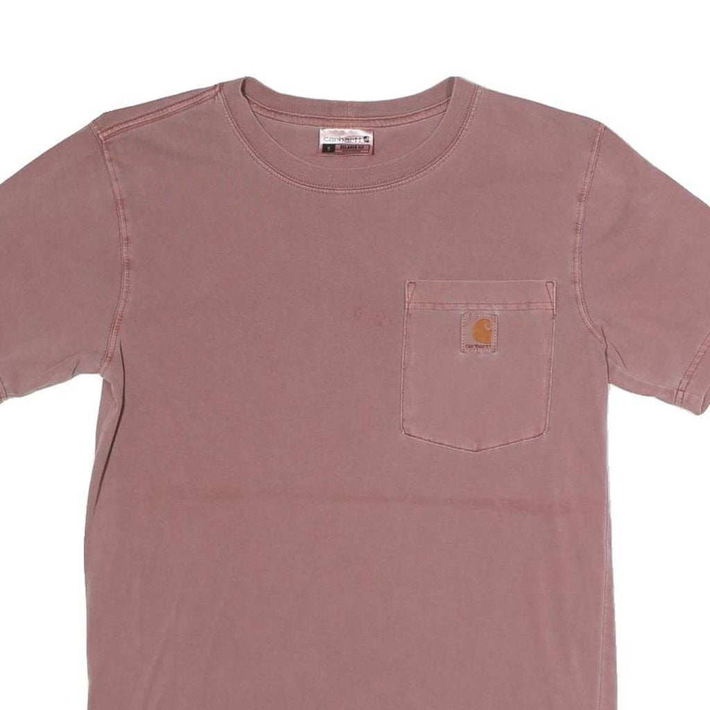 CARHARTT Mens Pink S Pocket T-Shirt Short Sleeve Crew Neck Cotton Casual