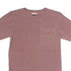 CARHARTT Mens Pink S Pocket T-Shirt Short Sleeve Crew Neck Cotton Casual