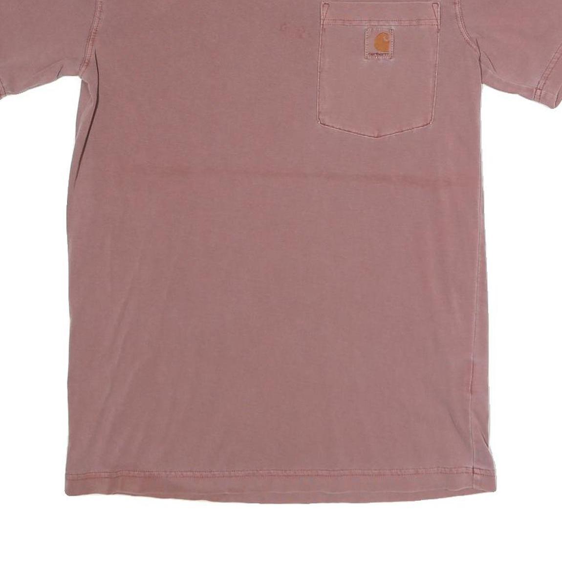 CARHARTT Mens Pink S Pocket T-Shirt Short Sleeve Crew Neck Cotton Casual