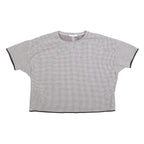 ZARA BASIC Womens Black & White Checked Crop Top Short Sleeve Crew Neck M Cotton