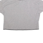 ZARA BASIC Womens Black & White Checked Crop Top Short Sleeve Crew Neck M Cotton