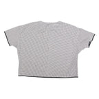 ZARA BASIC Womens Black & White Checked Crop Top Short Sleeve Crew Neck M Cotton