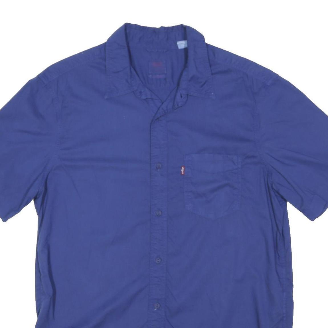 LEVI'S Mens Blue Cotton Shirt M Casual Summer Button Pocket
