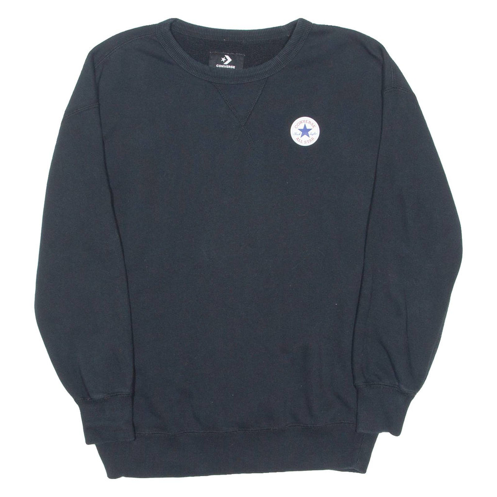 CONVERSE Mens Sweatshirt Black Crew Neck XS