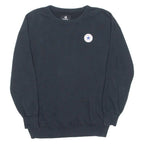 CONVERSE Mens Sweatshirt Black Crew Neck XS