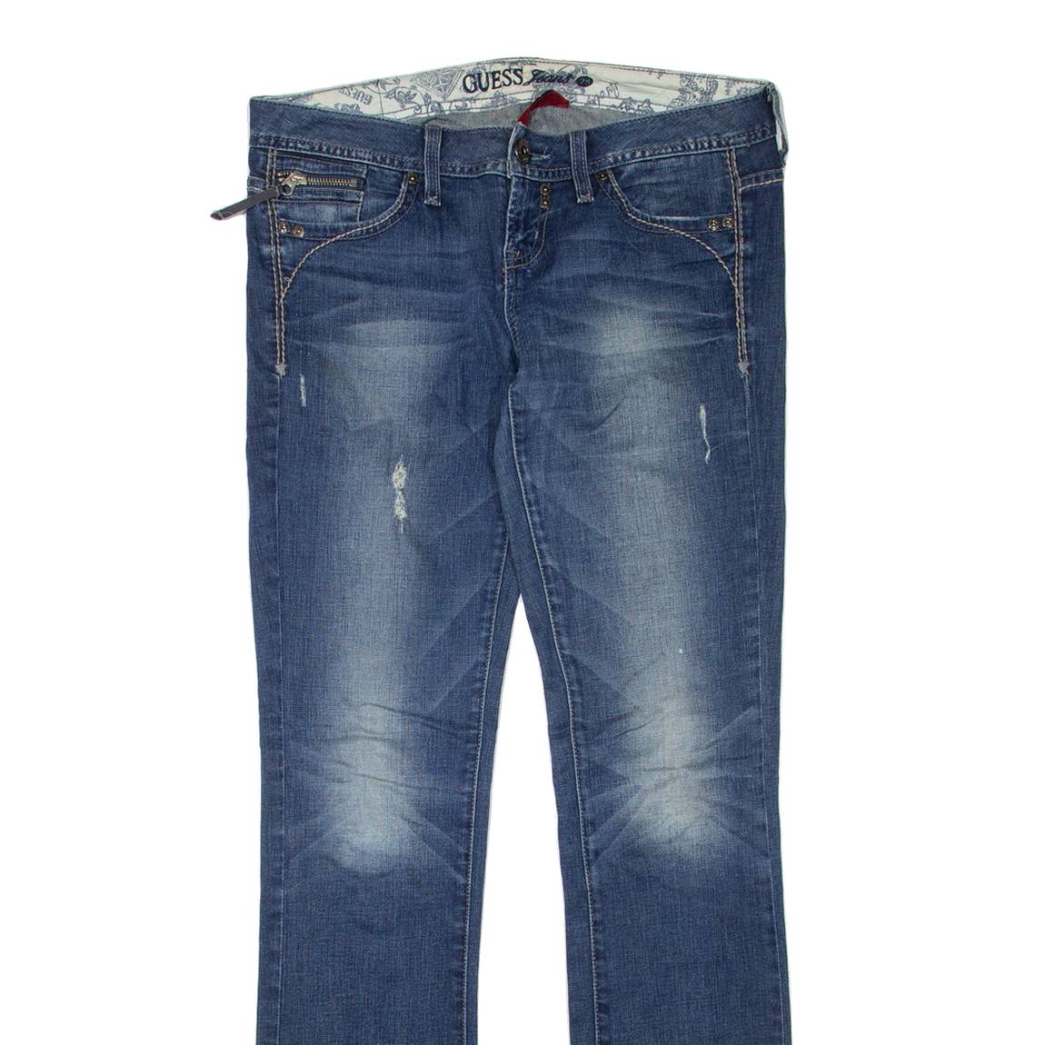 GUESS Womens Jeans Blue Regular Bootcut Stone Wash W32 L34