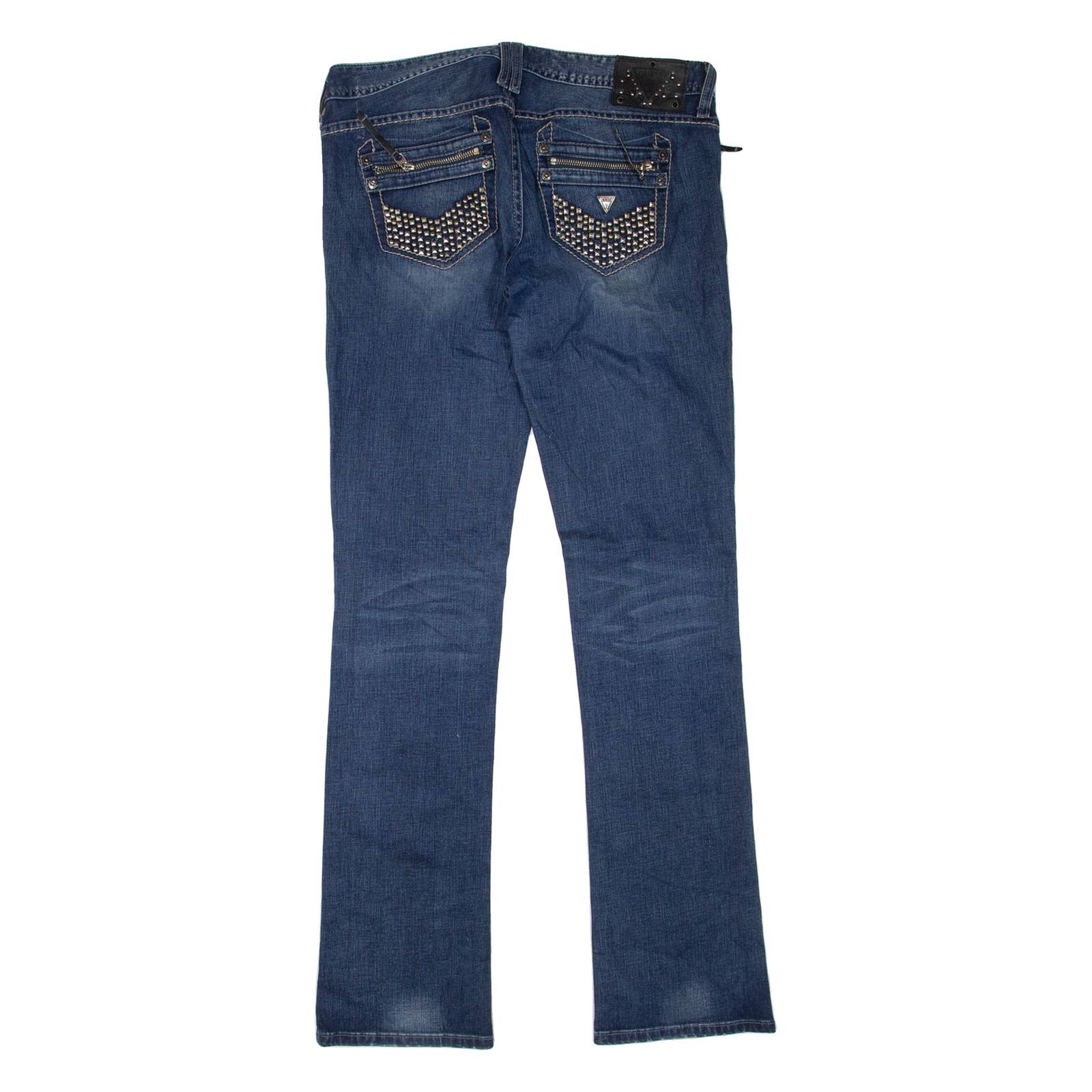 GUESS Womens Jeans Blue Regular Bootcut Stone Wash W32 L34