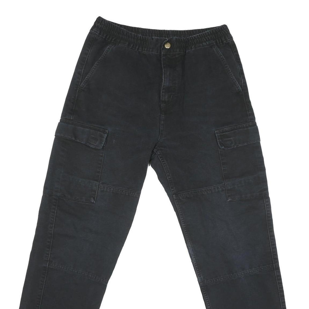 CARHARTT Mens Regular Fit Black Cargo Trousers W32 L29 Cotton Blend Zip