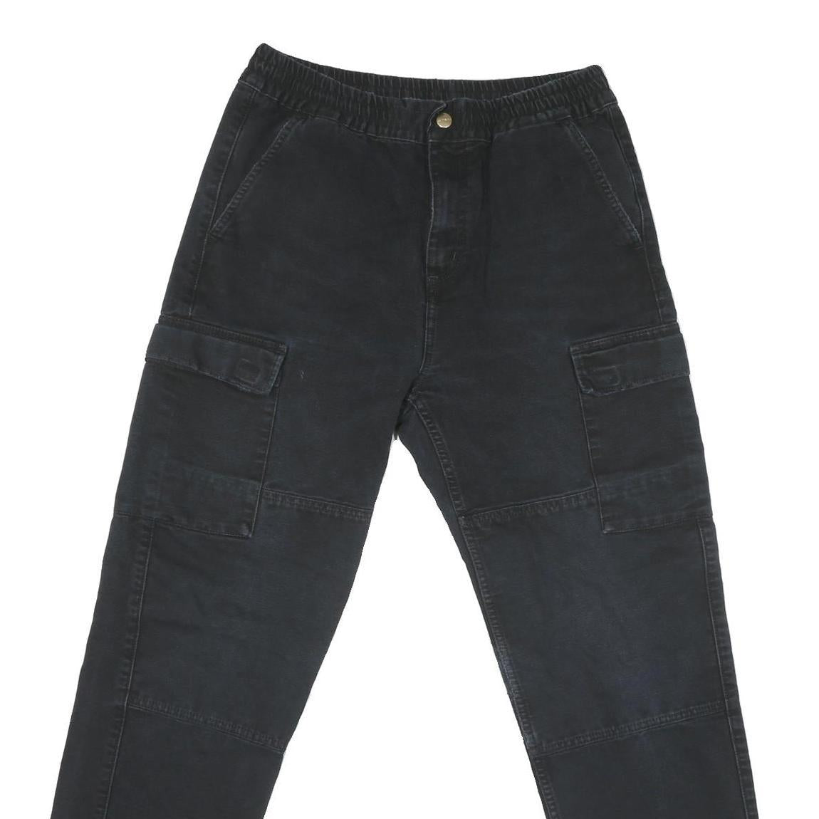 CARHARTT Mens Regular Fit Black Cargo Trousers W32 L29 Cotton Blend Zip