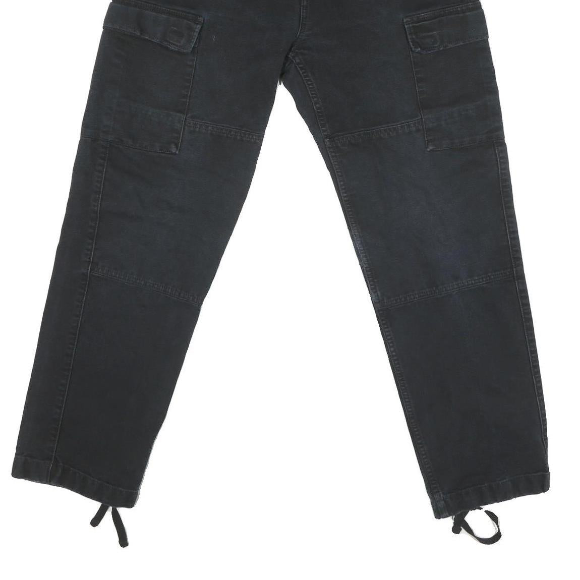 CARHARTT Mens Regular Fit Black Cargo Trousers W32 L29 Cotton Blend Zip