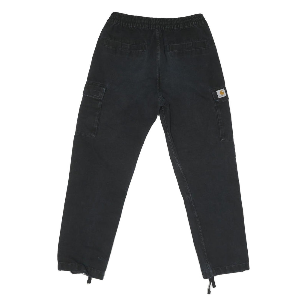 CARHARTT Mens Regular Fit Black Cargo Trousers W32 L29 Cotton Blend Zip