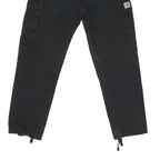 CARHARTT Mens Regular Fit Black Cargo Trousers W32 L29 Cotton Blend Zip