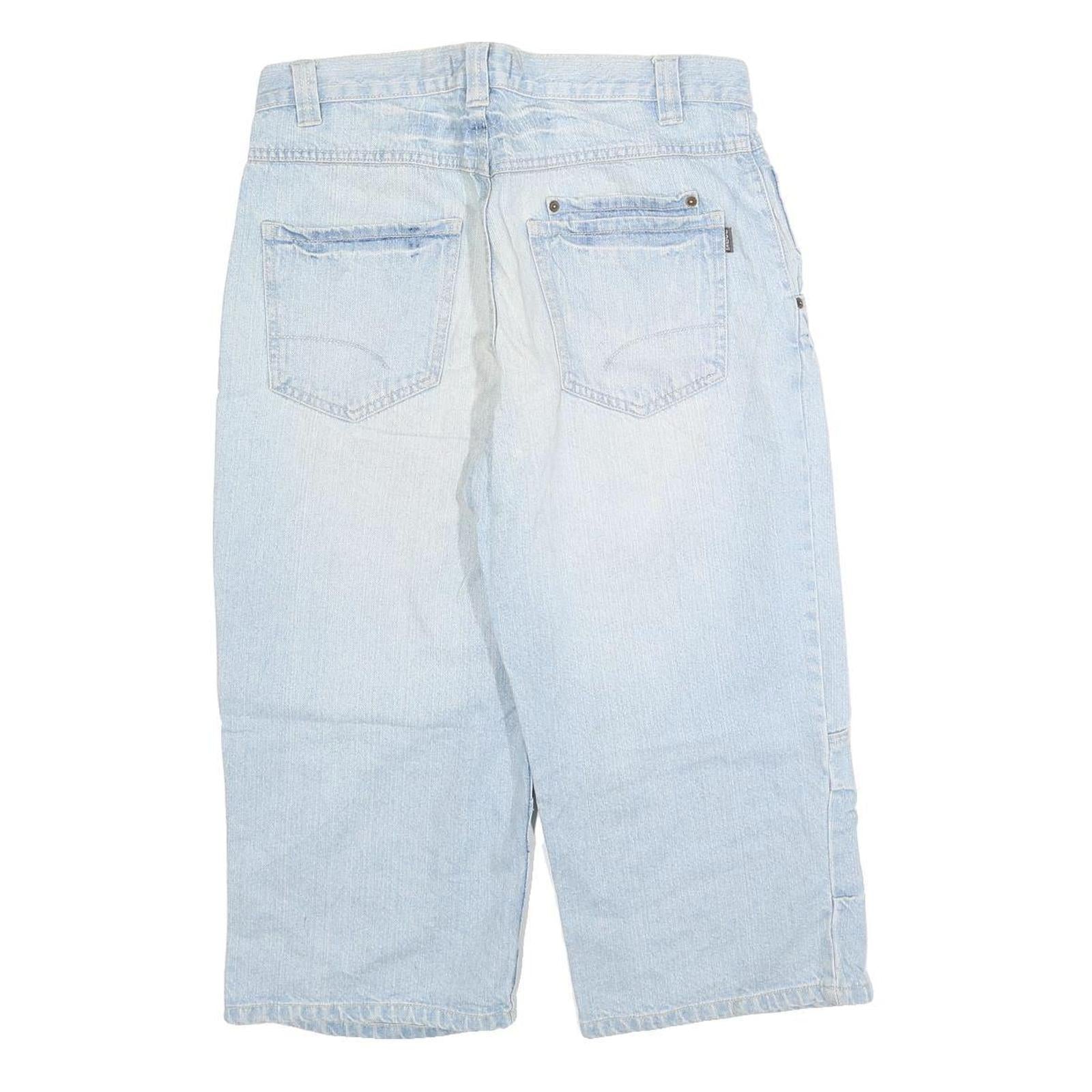 BASIC CONCEPTION Mens Shorts Light Blue Denim Casual M W30 Cotton Blend