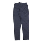 INDICODE JEANS Mens Cotton Blend Navy Slim Cargo Trousers W28 L30 Drawstring