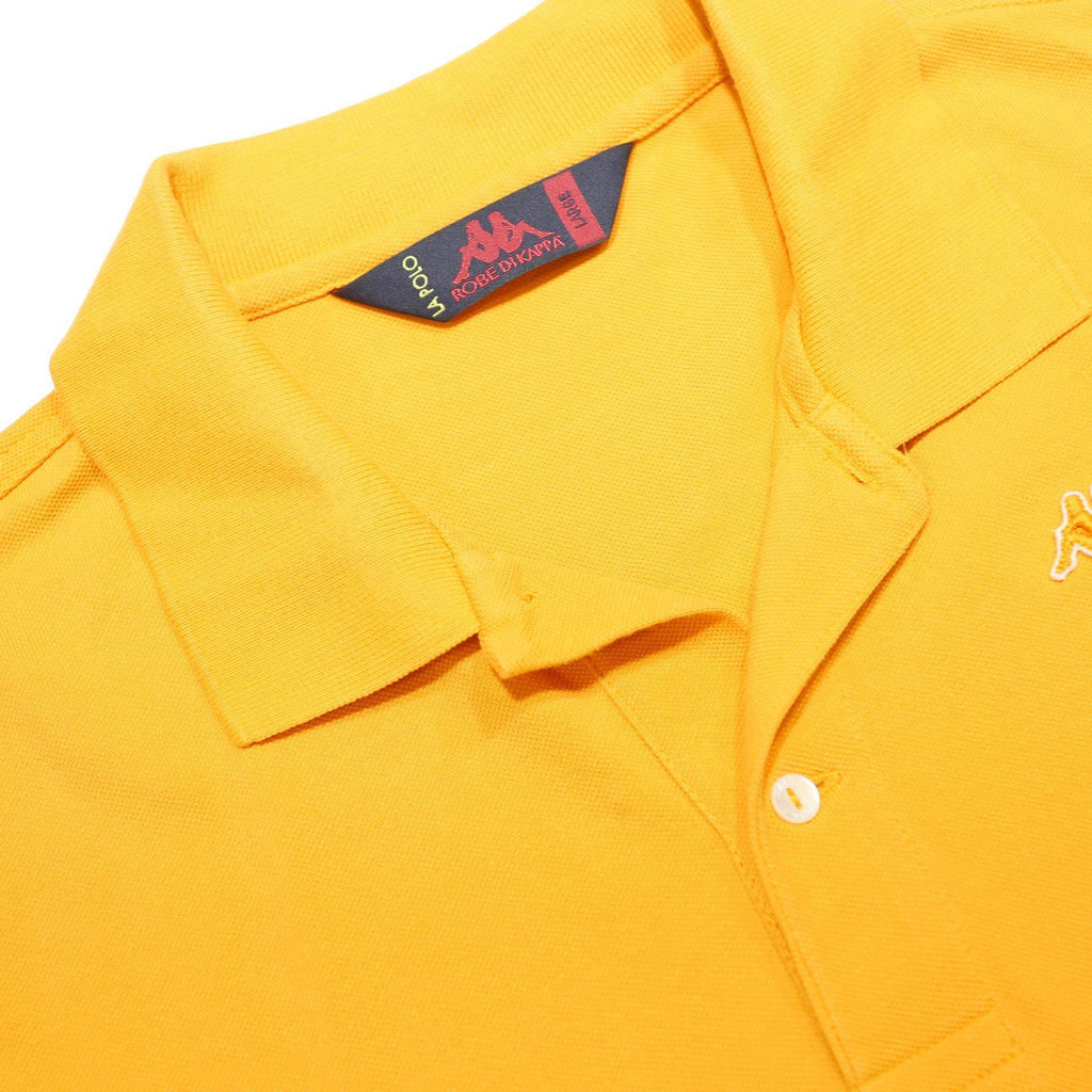 KAPPA Mens Yellow Short Sleeve Plain L Cotton Polo Shirt Casual Sportswear