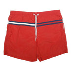 TOMMY HILFIGER Mens Shorts Red Blue & White Casual L W40 Swimwear Drawstring