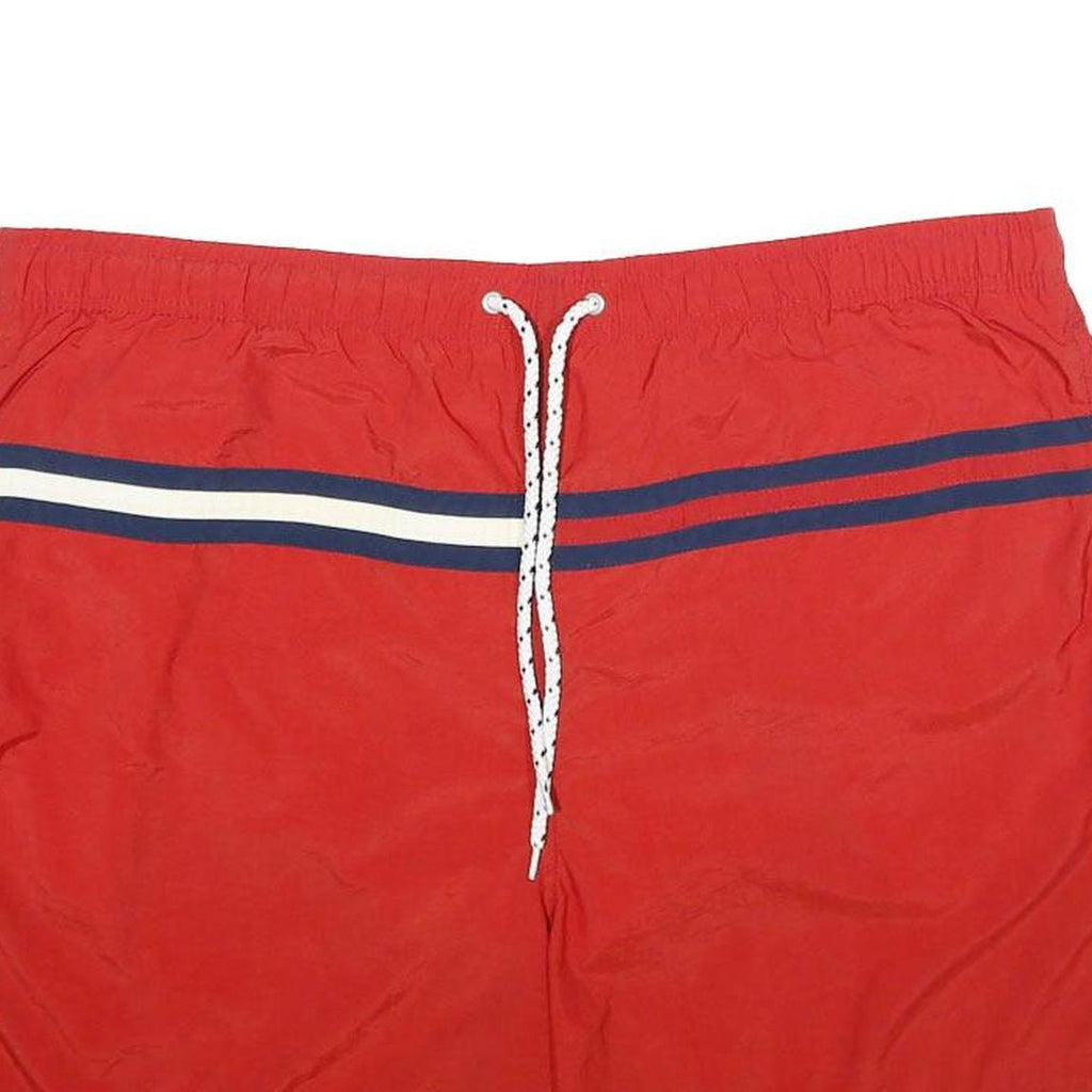 TOMMY HILFIGER Mens Shorts Red Blue & White Casual L W40 Swimwear Drawstring