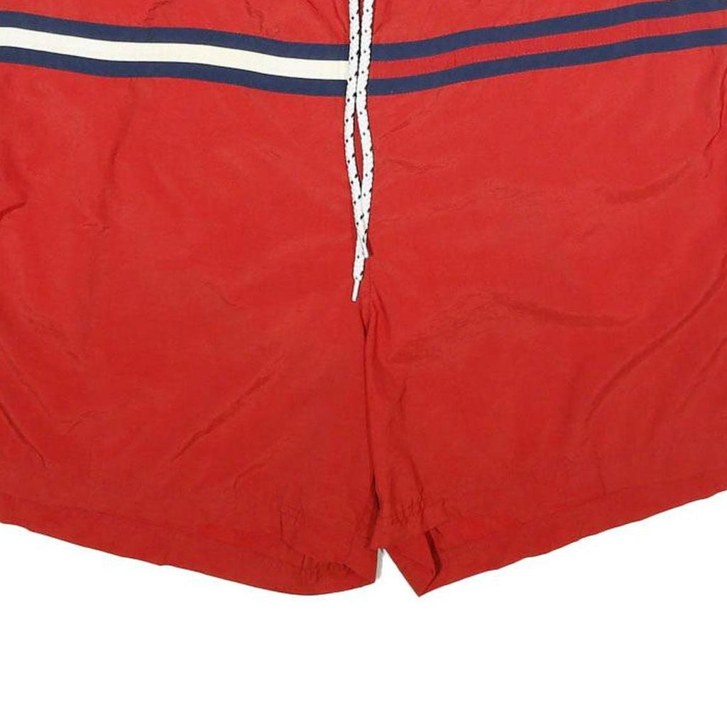 TOMMY HILFIGER Mens Shorts Red Blue & White Casual L W40 Swimwear Drawstring