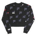FILA Womens Black All Over Print Crew Neck S Sweatshirt Cotton Blend