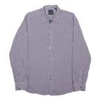 BOSS HUGO BOSS Mens Blue & White Checked Shirt M Classic Cotton Long Sleeve