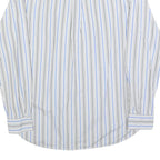 TOMMY HILFIGER Mens White & Blue Stripe Shirt S Classic Cotton Blend Long Sleeve