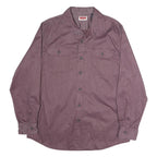 WRANGLER Mens Maroon Plain Shirt L Cotton Button Pockets Long Sleeve Casual