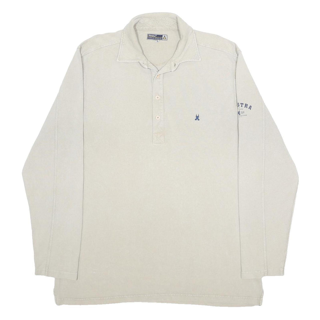 GAASTRA Mens Beige Long Sleeve Plain XL Cotton Polo Shirt Casual Nautical Style