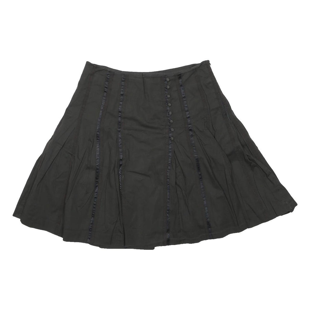 TED BAKER Womens Black Mini Polyester Skirt Button Detail Elegant S