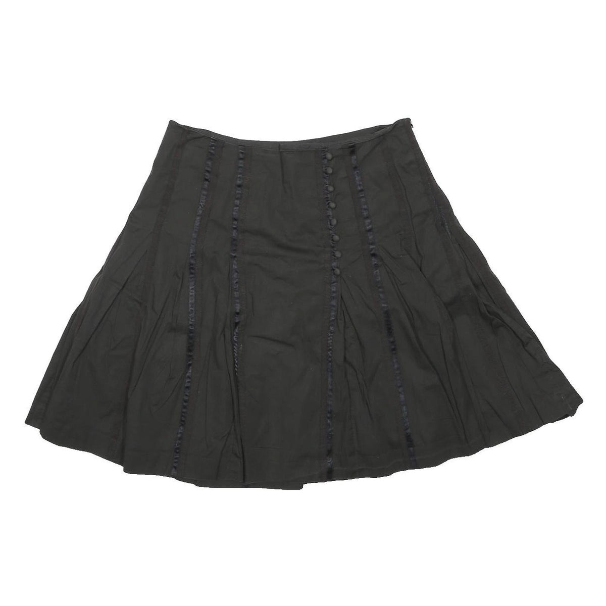 TED BAKER Womens Black Mini Polyester Skirt Button Detail Elegant S