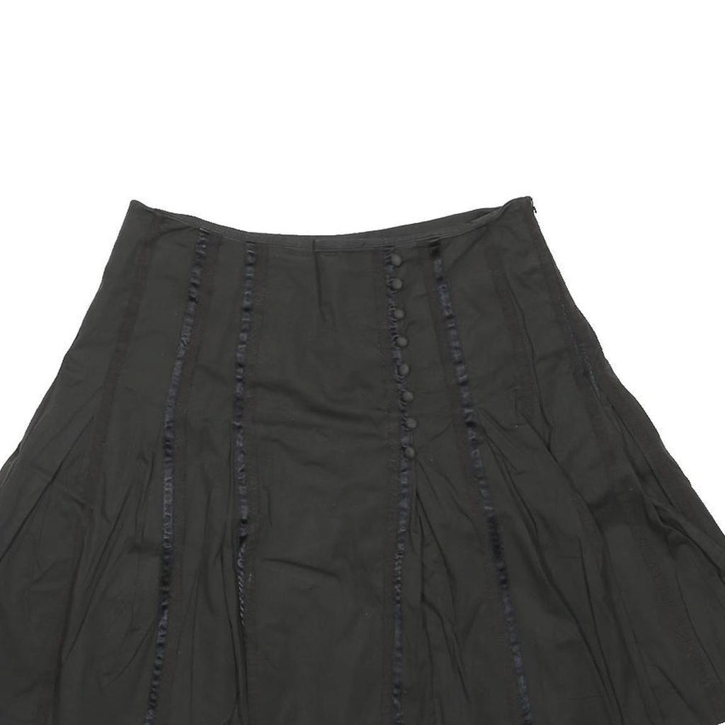 TED BAKER Womens Black Mini Polyester Skirt Button Detail Elegant S