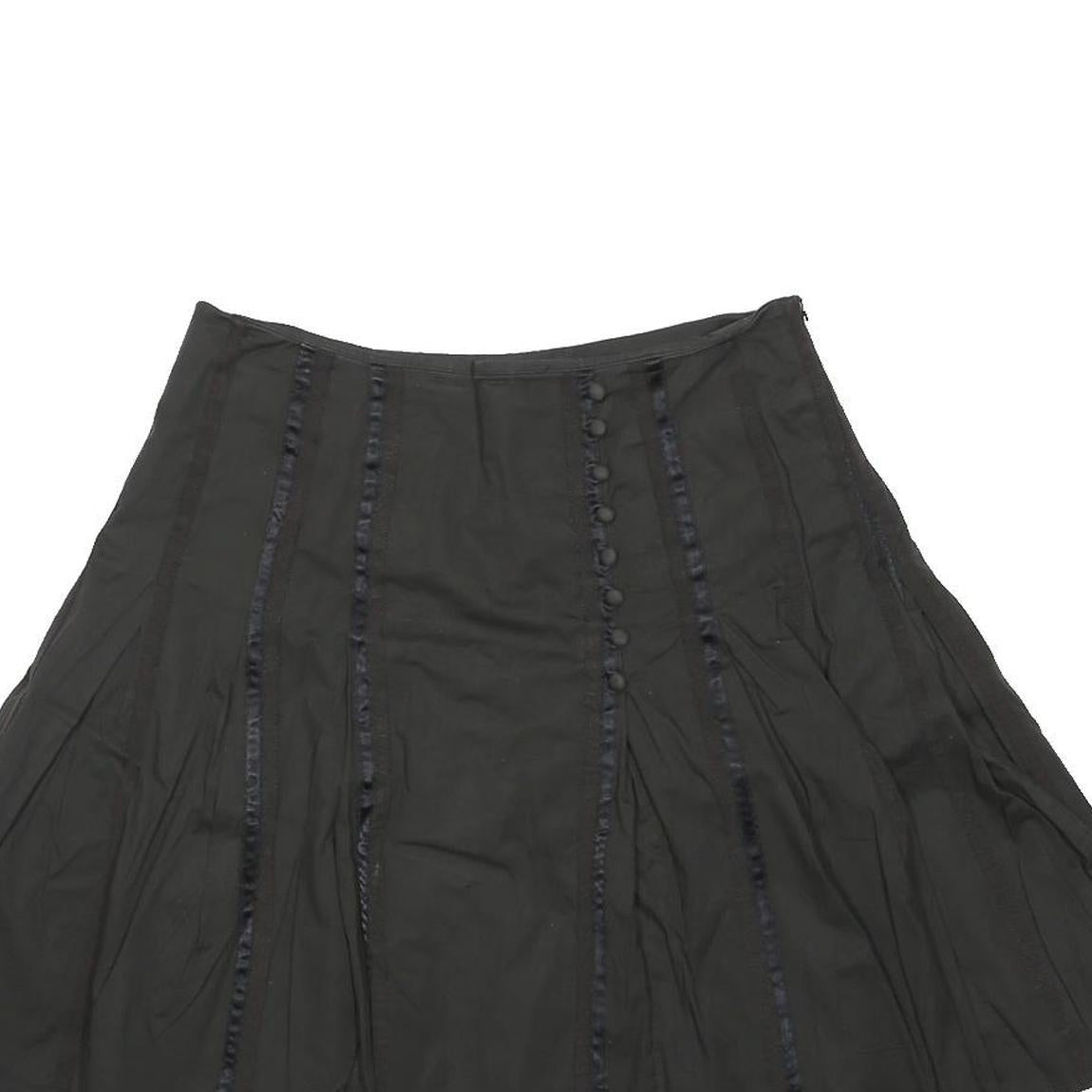 TED BAKER Womens Black Mini Polyester Skirt Button Detail Elegant S