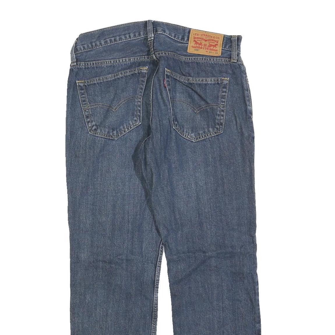 LEVI'S 559 Straight Mens Jeans Blue Relaxed Straight Denim Medium W33 L32 Cotton