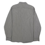CALVIN KLEIN JEANS Mens Grey & White Striped Shirt XL Button Cotton Casual