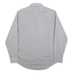 CALVIN KLEIN Mens Grey Check Shirt L Cotton Blend Button Long Sleeve Classic Fit