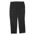 DICKIES Mens Cotton Blend Black Regular Straight Trousers W36 L32 Zip Cargo