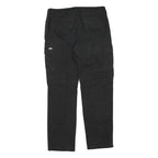 DICKIES Mens Cotton Blend Black Regular Straight Trousers W36 L32 Zip Cargo