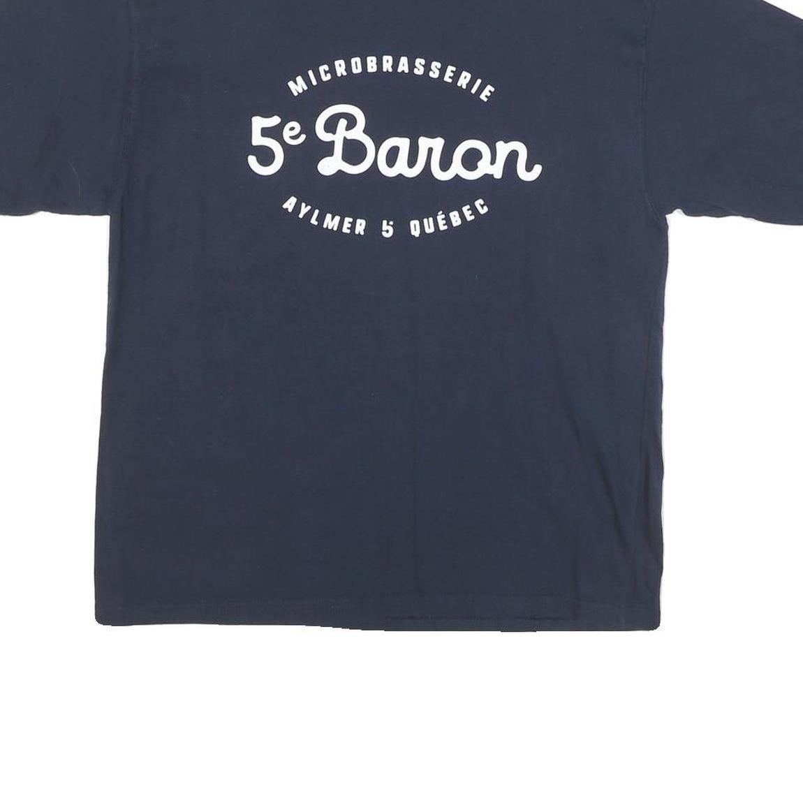 CHAMPION Mens Navy Blue 5e Baron Graphic T-Shirt S Short Sleeve Crew Neck Cotton