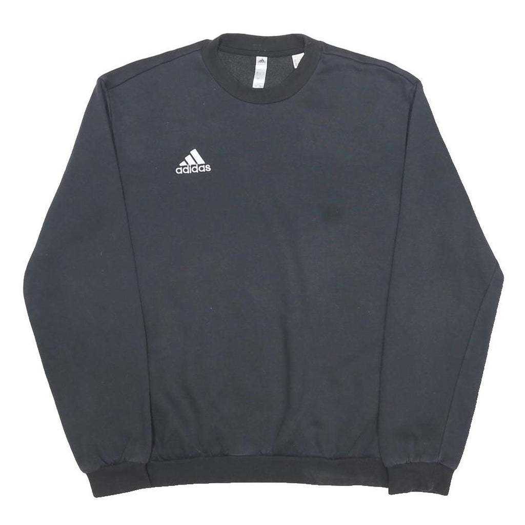 ADIDAS Womens Black Sweatshirt Crew Neck L Cotton Blend Casual Sportswear
