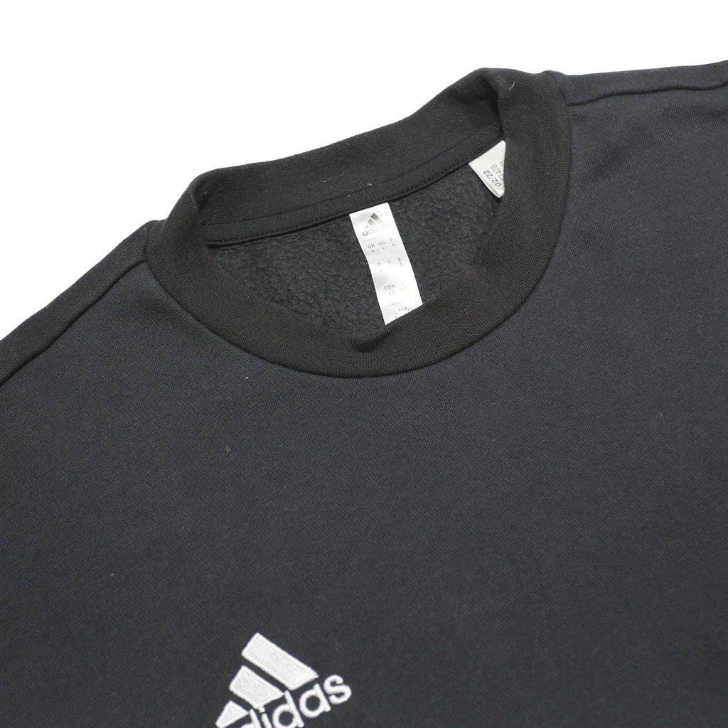 ADIDAS Womens Black Sweatshirt Crew Neck L Cotton Blend Casual Sportswear