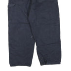 CARHARTT Mens Regular Navy Blue Cotton Blend Work Trousers W34 L26 Zip Pocketed