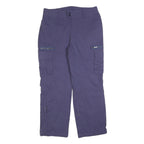 Mens Relaxed Fit Navy Blue Cotton Blend Cargo Trousers W34 L30 Casual Utility