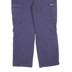 Mens Relaxed Fit Navy Blue Cotton Blend Cargo Trousers W34 L30 Casual Utility