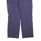 Mens Relaxed Fit Navy Blue Cotton Blend Cargo Trousers W34 L30 Casual Utility