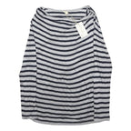 MONSOON Womens Grey & Black Striped Patterned Cotton Blend Jumper Crew Neck UK