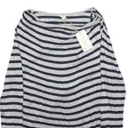 MONSOON Womens Grey & Black Striped Patterned Cotton Blend Jumper Crew Neck UK