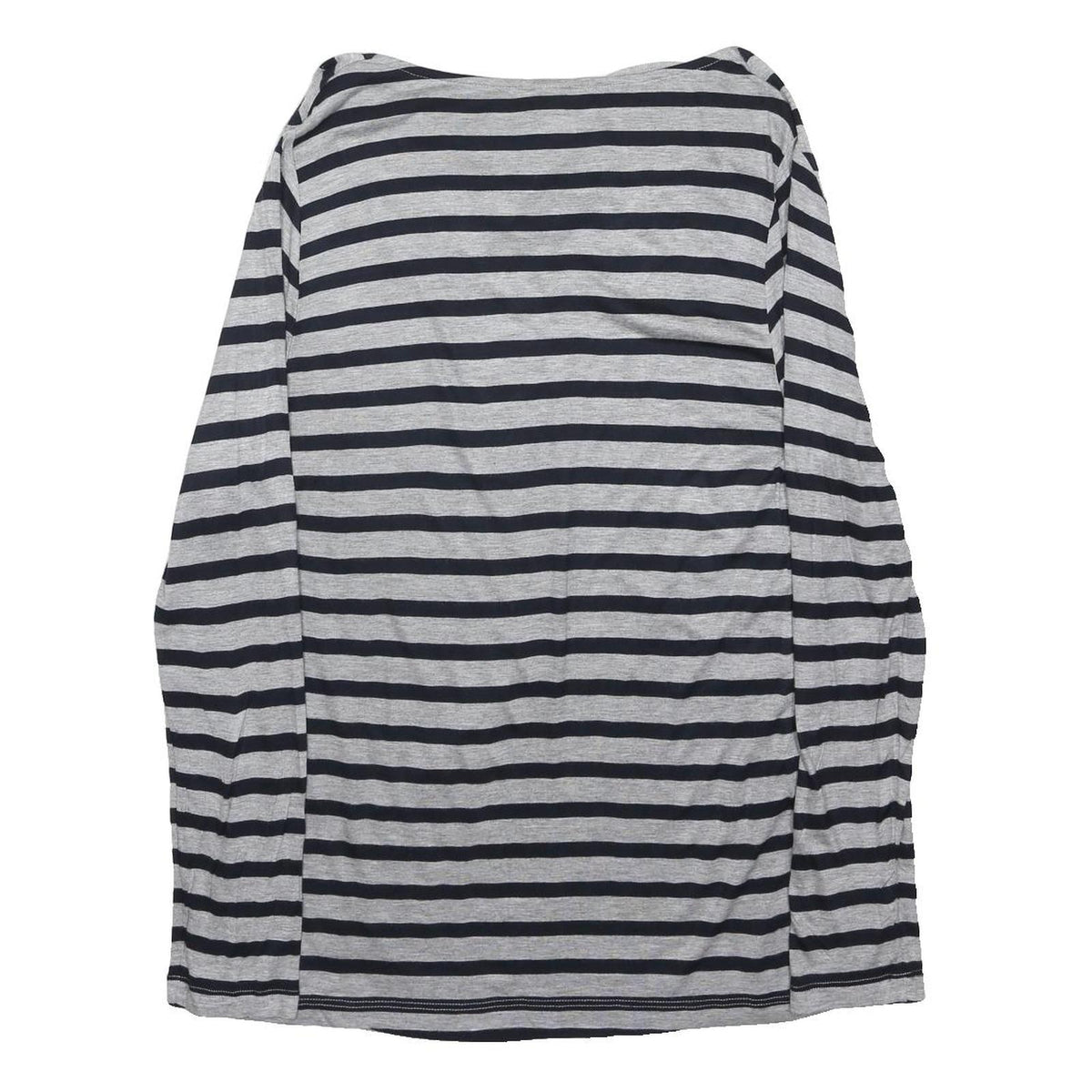 MONSOON Womens Grey & Black Striped Patterned Cotton Blend Jumper Crew Neck UK