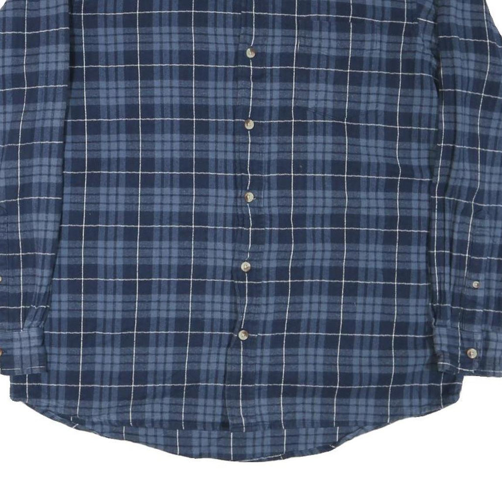 RED HEAD Mens Blue Check Shirt XL Button Down Casual Cotton Blend