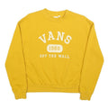 VANS Womens Yellow Crew Neck XS Sweatshirt Cotton Blend Logo Graphic Pullover