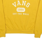 VANS Womens Yellow Crew Neck XS Sweatshirt Cotton Blend Logo Graphic Pullover